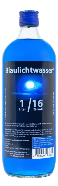 Blaulichtwasser XL Likör - 1 Liter 16% Vol