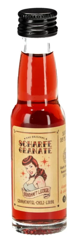 Scharfe Granate Granatapfel Chili Likör - 0,02L 18% Vol