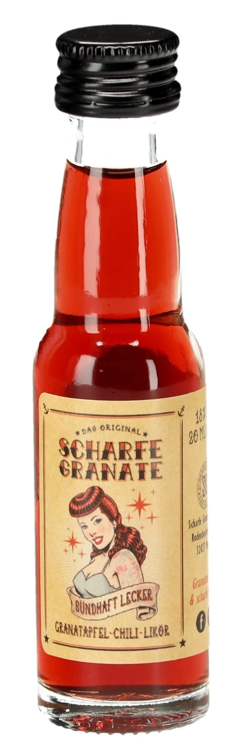 Scharfe Granate Granatapfel Chili Likör - 0,02L 18% Vol 1 Scharfe Granate Granatapfel Chili Likör - 0,02L 18% Vol