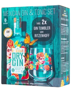 Los Muertos Mexican Dry Gin + 2 Gläser - 0,7L 43% Vol