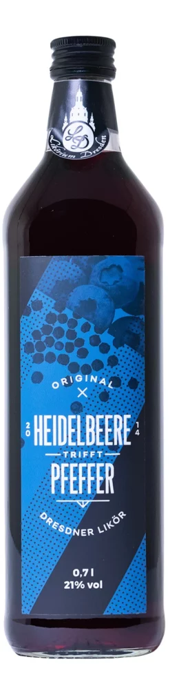 Original Dresdner Heidelbeer-Pfeffer-Likör - 0,7L 21% Vol